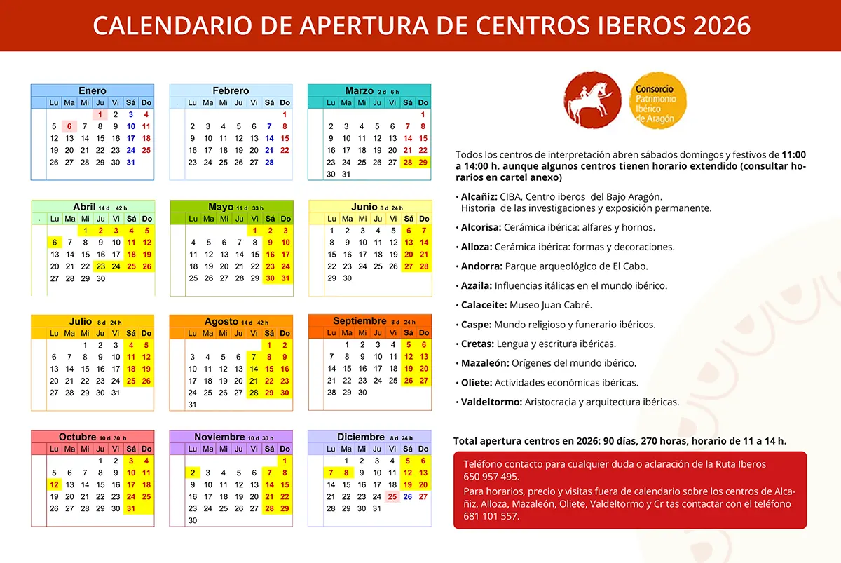 CALENDARIO COMPLETO CENTROS 2026
